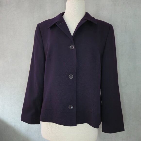 Vintage Talbots Purple 100% Wool Blazer | Made in USA | Size 14 - Picture 3 of 10
